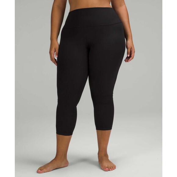 Lululemon Align Ribbed High-Rise Crop Leggings Pants 23" Black 10 - Picture 1 of 10